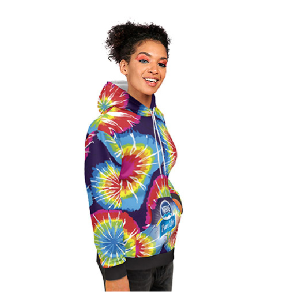 Ladies Tie Dye Hoodie with Sublimation