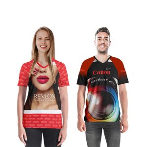 Unisex-Raglan-Short-Sleeve-V-Neck-T-shirt-with-Sublimation | Corporate clothing